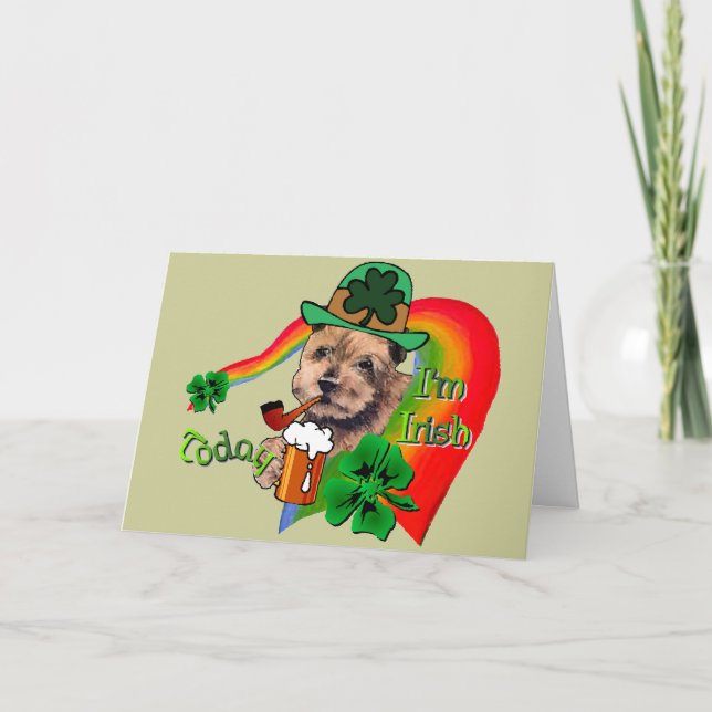 Cartão Norfolk Terrier St Patricks (Frente)
