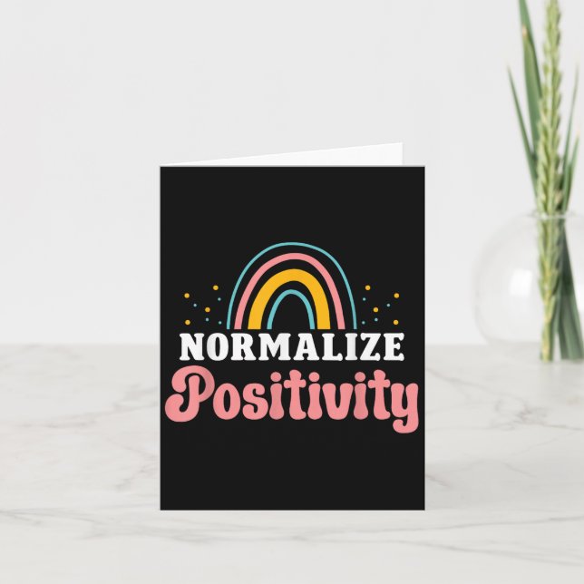 Cartão Normalize Sitivity Rainbow Funny Saying Motivation (Frente)