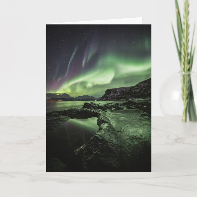 Cartão Norte Lights Noruega (Frente)