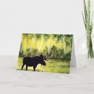 Cartão North Country Moose Blank Greeting Card