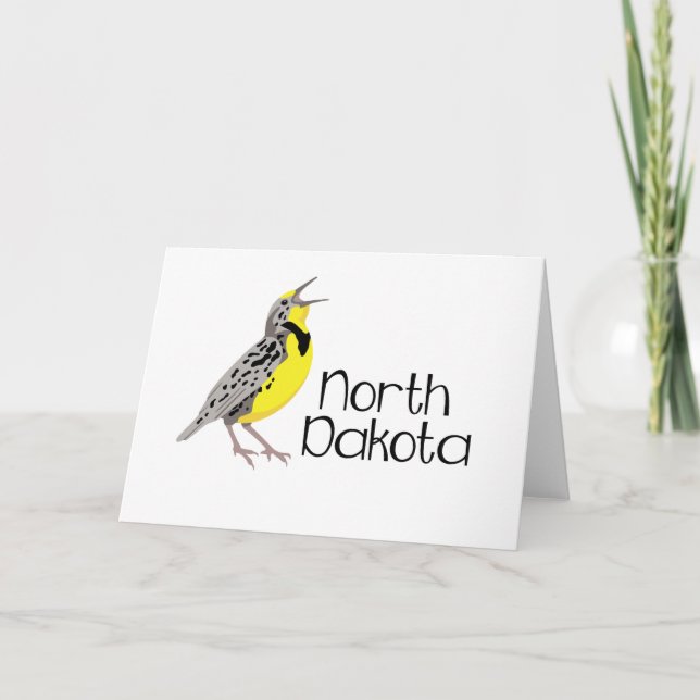 Cartão North Dakota Meadowlark (Frente)