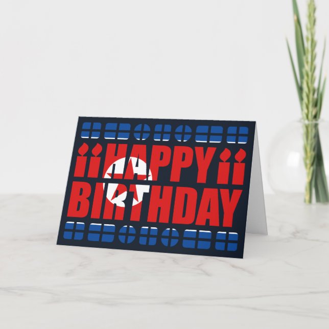 Cartão North Korea Flag Birthday Card (Frente)