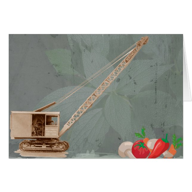 Cartão Northwest Crane, operador da grua do jardim (Frente Horizontal)