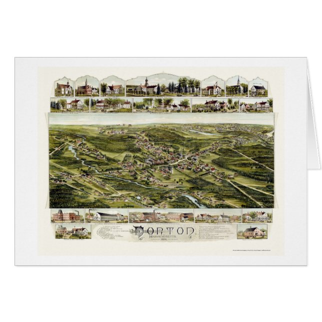 Cartão Norton, mapa panorâmico das MÃES - 1891 (Frente Horizontal)