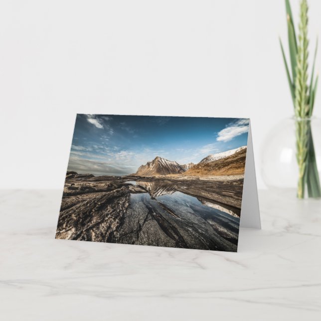 Cartão Noruega Lofoten Landscape Photo (Frente)