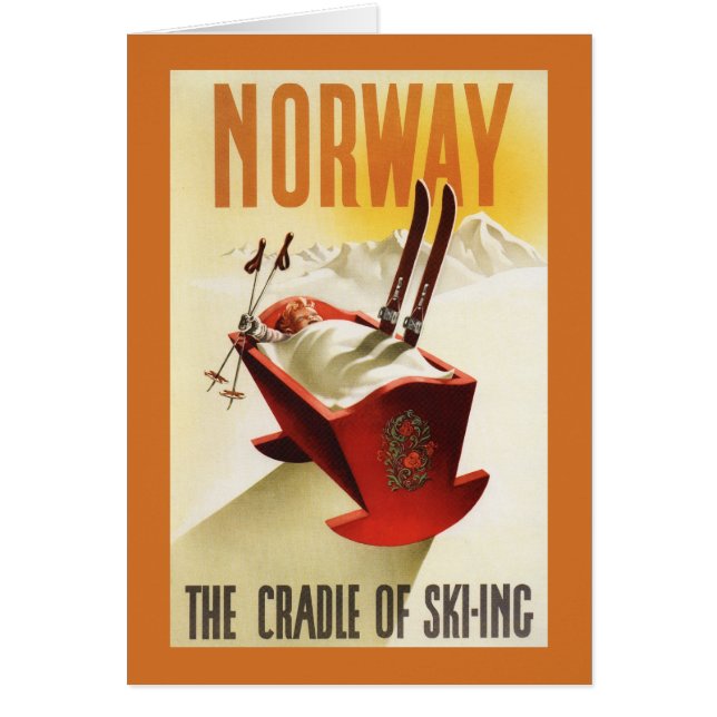 Cartão Noruega - O Berço do Esqui (Frente)