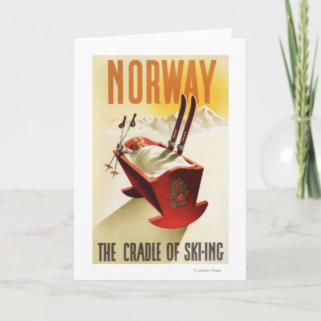 Cartão Noruega - o berço do esqui (Frente)
