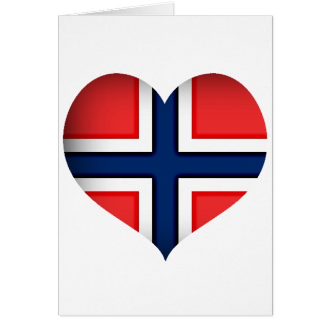 Cartão Norway Flag Heart (Frente)