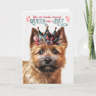Cartão Norwich Terrier Dog Queen Day Engraçado Aniversári
