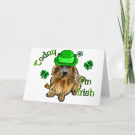 Cartão Norwich Terrier St Patricks