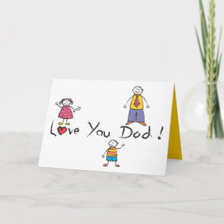 Cartão Nós Amo-Te Pai Cartoon Family Feliz Dia de os pais