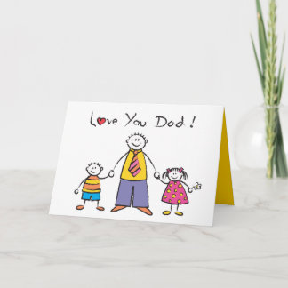 Cartão Nós Amo-Te Pai Cartoon Family Feliz Dia de os pais