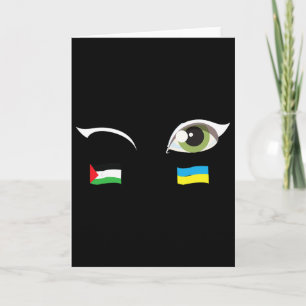 Cartão Nós Apoiamos A Ucrânia Bandeira Da Palestina Bande