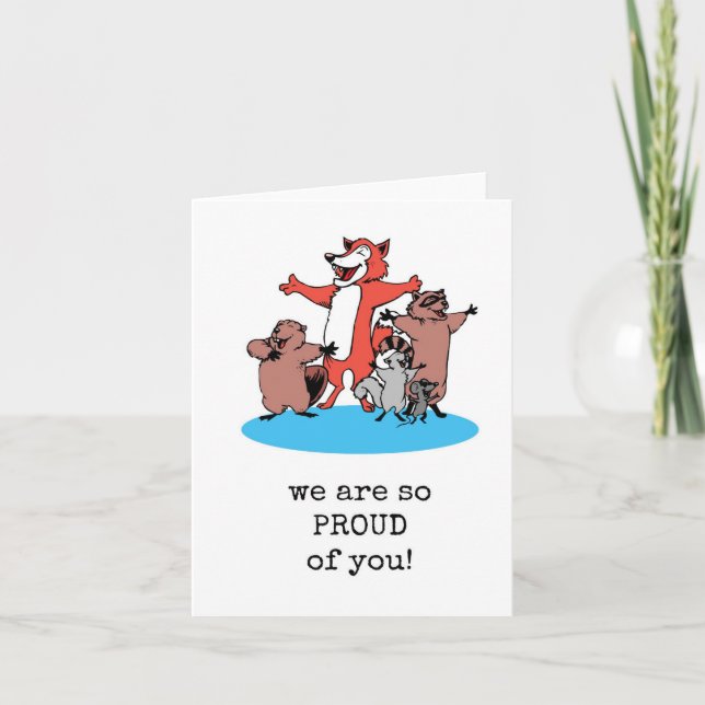 Cartão Nós Estamos Tão Orgulhosos de Você, Parabéns, Cart (Frente)