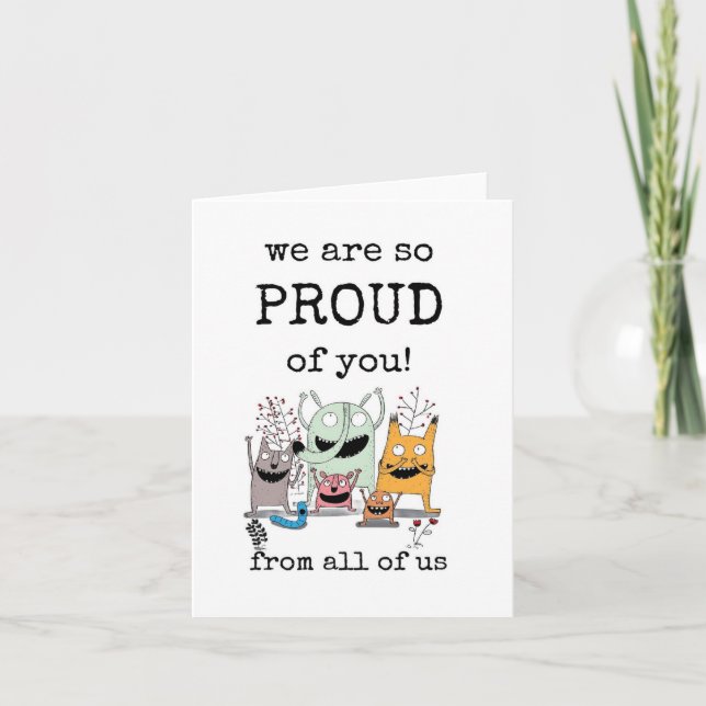 Cartão Nós Estamos Tão Orgulhosos de Você, Parabéns, Cart (Frente)