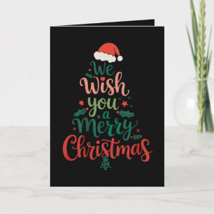 Cartão Nós Lhe Desejamos Um Feliz Natal Xmas Chapéu do Pa