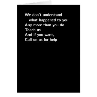 Cartão "nós não entendemos"