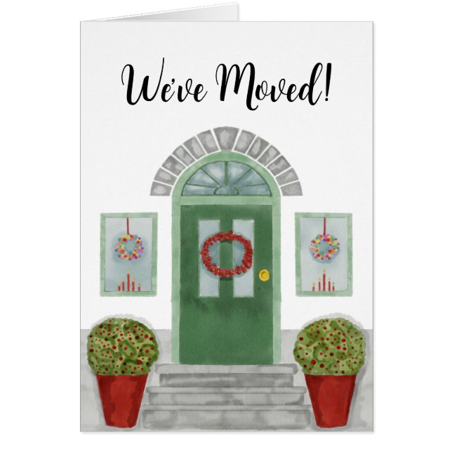 Cartão Nós nos mudamos! Casa de Natal (Frente)