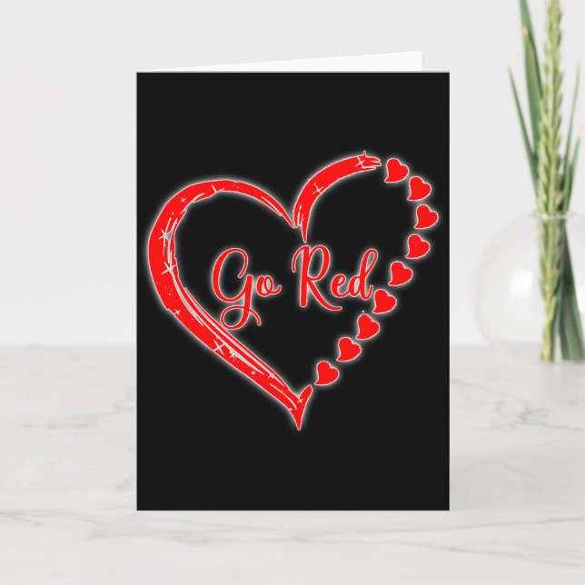 Cartão Nós Usamos Vermelho Em Fevereiro Vá Vermelho Consc (Frente)