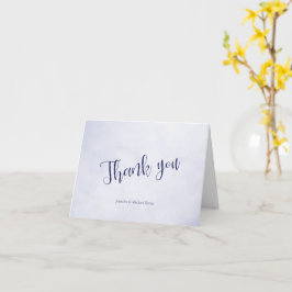 Cartão Nossa aventura começa o obrigado tipográfico azul