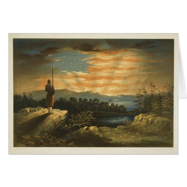 Cartão Nossa bandeira do nascer do céu (Frente Horizontal)