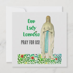 Cartão Nossa carta de saudação dobrada de Lourdes