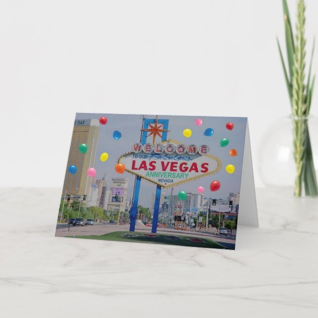 Cartão Nossa Fabulosa Carta de Aniversário de Las Vegas (Frente)