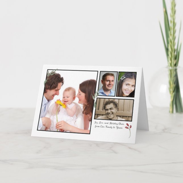 Cartão Nossa família para o seu 4 Photo Natal (Frente)