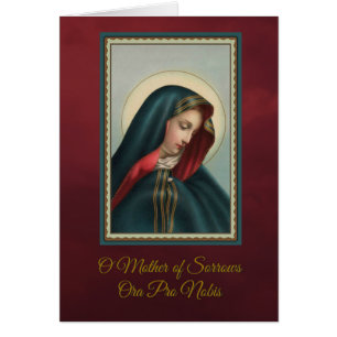 Cartão Nossa mãe dolorosa w/prayer de oferecimento maci