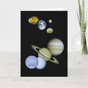 Cartão Nossa placa de saudação astronômica do sistema sol