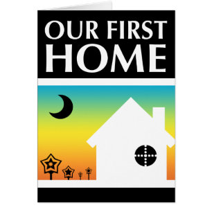 Cartão nossa primeira casa (pôr do sol arco-íris)