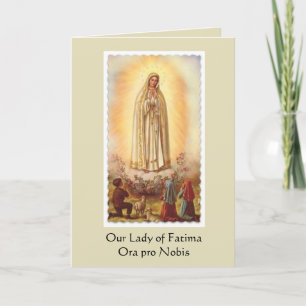 Cartão Nossa Senhora de Fátima com Crianças
