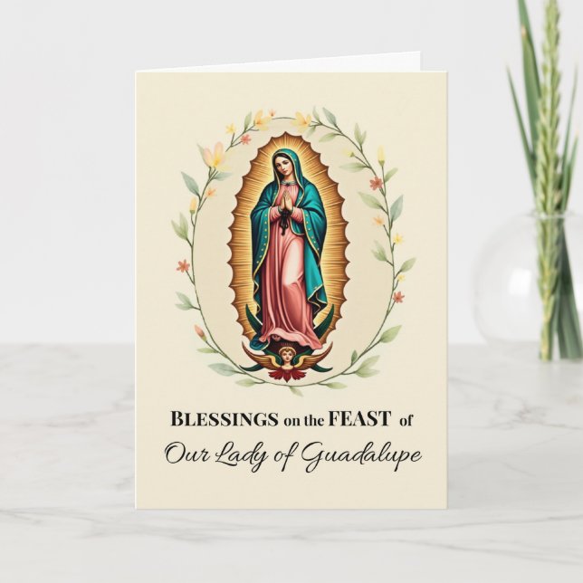 Cartão Nossa Senhora de Guadalupe Abençoa Maria (Frente)