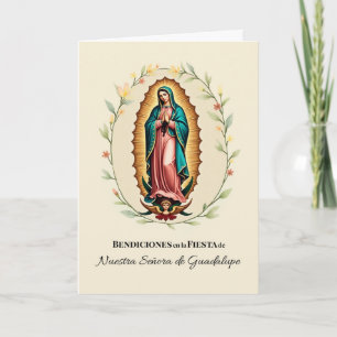 Cartão Nossa Senhora de Guadalupe Bênçãos Espanholas