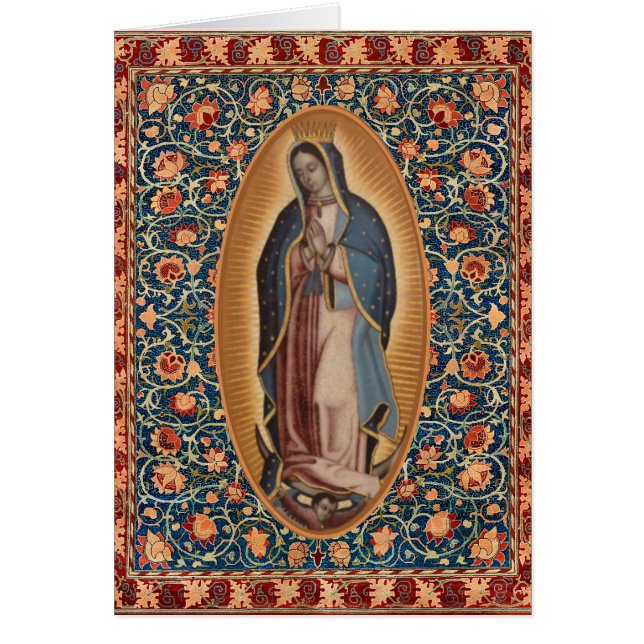 Cartão Nossa Senhora de Guadalupe Virgem Maria Prayer (Frente)