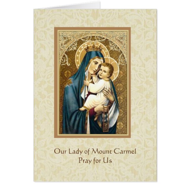Cartão Nossa senhora de Monte Carmelo Jesus Scapular (Frente)
