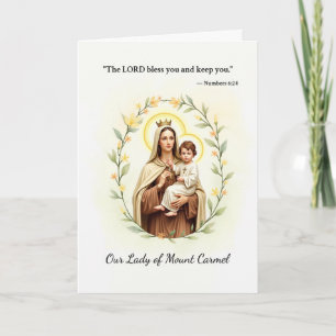 Cartão Nossa Senhora do Monte Carmel, Paz e Bênçãos de De