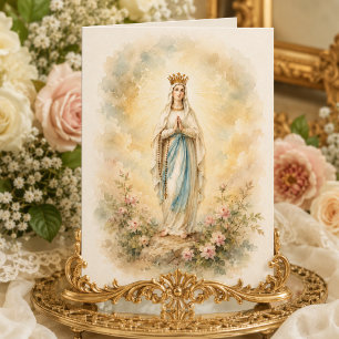 Cartão Nossa Senhora do Rosário Aquarela Católica