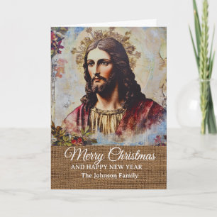 Cartão Nossa Senhora Rústica Jesus Feliz Natal