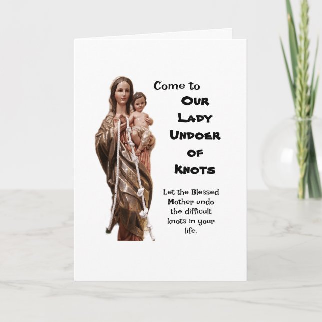 Cartão Nossa Senhora Undoer of Knots (Frente)