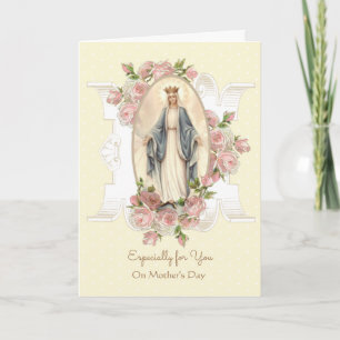 Cartão Nossa Senhora Virgem Maria abençoada Dia das Mães 
