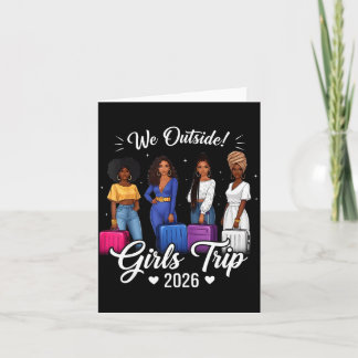 Cartão Nossa Viagem de Meninas 2026 Férias de Menina Negr
