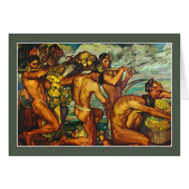 Cartão Nossos deuses por Saturnino Herran (Frente Horizontal)