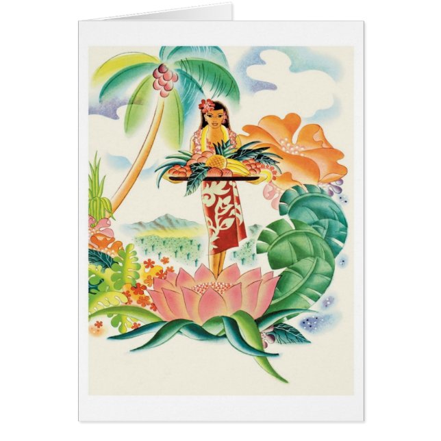 Cartão Nostalgia tropical clássica vintage! (Frente)