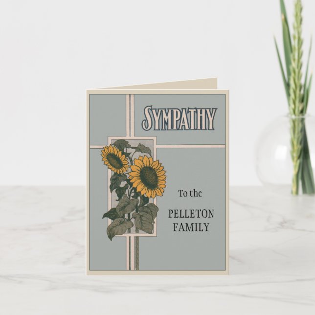Cartão Nostalgic deco sheet music sympathy card (Frente)