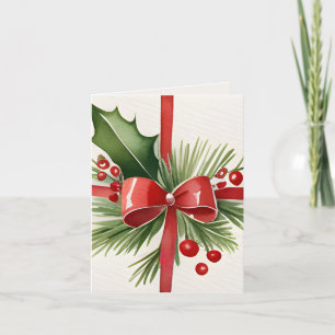 Cartão Nostalgic Vintage Gift Watercolor Foto de Natal