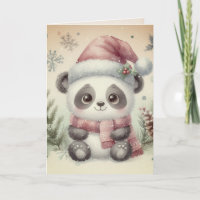 Nostálgico Panda de Natal Vintage Antigo 