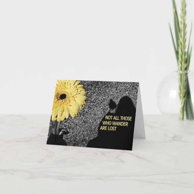 Cartão Not all those who wander are lost (Frente)