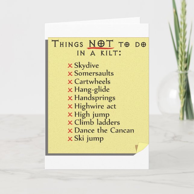 Cartão Not To Do List (Frente)