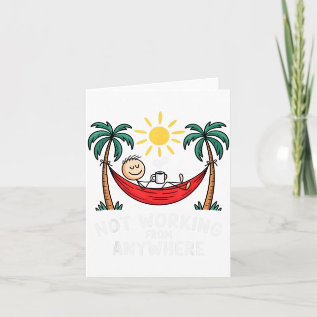 Cartão Not Working From Anywhere Funny Hammock 2025  (Frente)